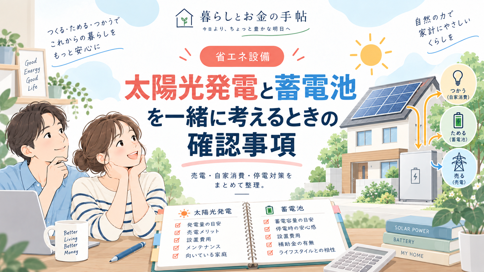 太陽光発電と蓄電池を一緒に考えるときの確認事項のアイキャッチ